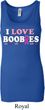 Ladies Breast Cancer Tanktop I Love Boobies Longer Length Tank Top