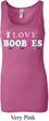 Ladies Breast Cancer Tanktop I Love Boobies Longer Length Tank Top