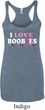 Ladies Breast Cancer Tanktop I Love Boobies Tri Blend Racerback Tank