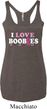 Ladies Breast Cancer Tanktop I Love Boobies Tri Blend Racerback Tank