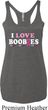 Ladies Breast Cancer Tanktop I Love Boobies Tri Blend Racerback Tank