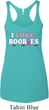 Ladies Breast Cancer Tanktop I Love Boobies Tri Blend Racerback Tank