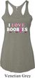 Ladies Breast Cancer Tanktop I Love Boobies Tri Blend Racerback Tank