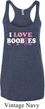 Ladies Breast Cancer Tanktop I Love Boobies Tri Blend Racerback Tank
