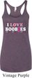 Ladies Breast Cancer Tanktop I Love Boobies Tri Blend Racerback Tank
