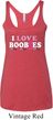 Ladies Breast Cancer Tanktop I Love Boobies Tri Blend Racerback Tank