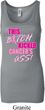 Ladies Breast Cancer Tanktop Kicked Cancers Ass Longer Length Tank Top