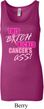 Ladies Breast Cancer Tanktop Kicked Cancers Ass Longer Length Tank Top