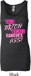 Ladies Breast Cancer Tanktop Kicked Cancers Ass Longer Length Tank Top