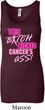 Ladies Breast Cancer Tanktop Kicked Cancers Ass Longer Length Tank Top
