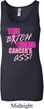 Ladies Breast Cancer Tanktop Kicked Cancers Ass Longer Length Tank Top