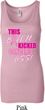 Ladies Breast Cancer Tanktop Kicked Cancers Ass Longer Length Tank Top