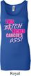 Ladies Breast Cancer Tanktop Kicked Cancers Ass Longer Length Tank Top