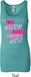 Ladies Breast Cancer Tanktop Kicked Cancers Ass Longer Length Tank Top