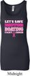Ladies Breast Cancer Tanktop Motor Boating Longer Length Tank Top