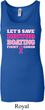 Ladies Breast Cancer Tanktop Motor Boating Longer Length Tank Top