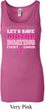 Ladies Breast Cancer Tanktop Motor Boating Longer Length Tank Top