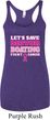 Ladies Breast Cancer Tanktop Motor Boating Tri Blend Racerback Tank