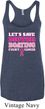 Ladies Breast Cancer Tanktop Motor Boating Tri Blend Racerback Tank