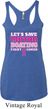 Ladies Breast Cancer Tanktop Motor Boating Tri Blend Racerback Tank