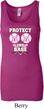 Ladies Breast Cancer Tanktop Protect 2nd Base Longer Length Tank Top