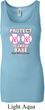 Ladies Breast Cancer Tanktop Protect 2nd Base Longer Length Tank Top