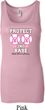 Ladies Breast Cancer Tanktop Protect 2nd Base Longer Length Tank Top
