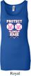 Ladies Breast Cancer Tanktop Protect 2nd Base Longer Length Tank Top