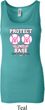 Ladies Breast Cancer Tanktop Protect 2nd Base Longer Length Tank Top