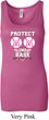 Ladies Breast Cancer Tanktop Protect 2nd Base Longer Length Tank Top