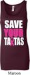 Ladies Breast Cancer Tanktop Save Your Tatas Longer Length Tank Top