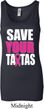 Ladies Breast Cancer Tanktop Save Your Tatas Longer Length Tank Top