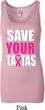 Ladies Breast Cancer Tanktop Save Your Tatas Longer Length Tank Top