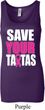 Ladies Breast Cancer Tanktop Save Your Tatas Longer Length Tank Top