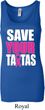 Ladies Breast Cancer Tanktop Save Your Tatas Longer Length Tank Top