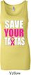 Ladies Breast Cancer Tanktop Save Your Tatas Longer Length Tank Top