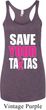 Ladies Breast Cancer Tanktop Save Your Tatas Tri Blend Racerback Tank