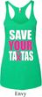 Ladies Breast Cancer Tanktop Save Your Tatas Tri Blend Racerback Tank