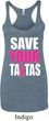 Ladies Breast Cancer Tanktop Save Your Tatas Tri Blend Racerback Tank