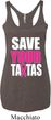 Ladies Breast Cancer Tanktop Save Your Tatas Tri Blend Racerback Tank