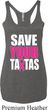 Ladies Breast Cancer Tanktop Save Your Tatas Tri Blend Racerback Tank
