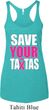 Ladies Breast Cancer Tanktop Save Your Tatas Tri Blend Racerback Tank