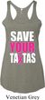 Ladies Breast Cancer Tanktop Save Your Tatas Tri Blend Racerback Tank