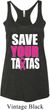 Ladies Breast Cancer Tanktop Save Your Tatas Tri Blend Racerback Tank