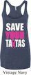 Ladies Breast Cancer Tanktop Save Your Tatas Tri Blend Racerback Tank