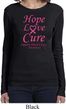 Ladies Breast Cancer Tee Hope Love Cure Long Sleeve