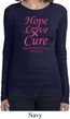 Ladies Breast Cancer Tee Hope Love Cure Long Sleeve