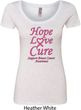 Ladies Breast Cancer Tee Hope Love Cure Scoop Neck
