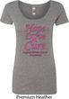 Ladies Breast Cancer Tee Hope Love Cure Scoop Neck