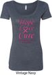 Ladies Breast Cancer Tee Hope Love Cure Scoop Neck